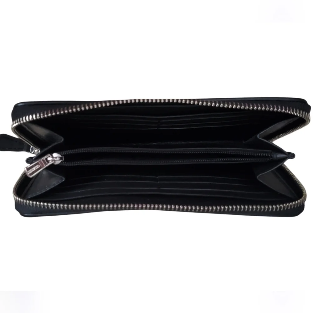 Coach Black Zip-Around Wallet - Picture 3 of 5